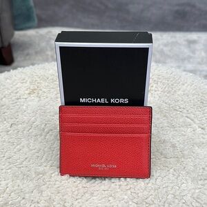 Michael Kors Coral Key Card Tall Card Case.